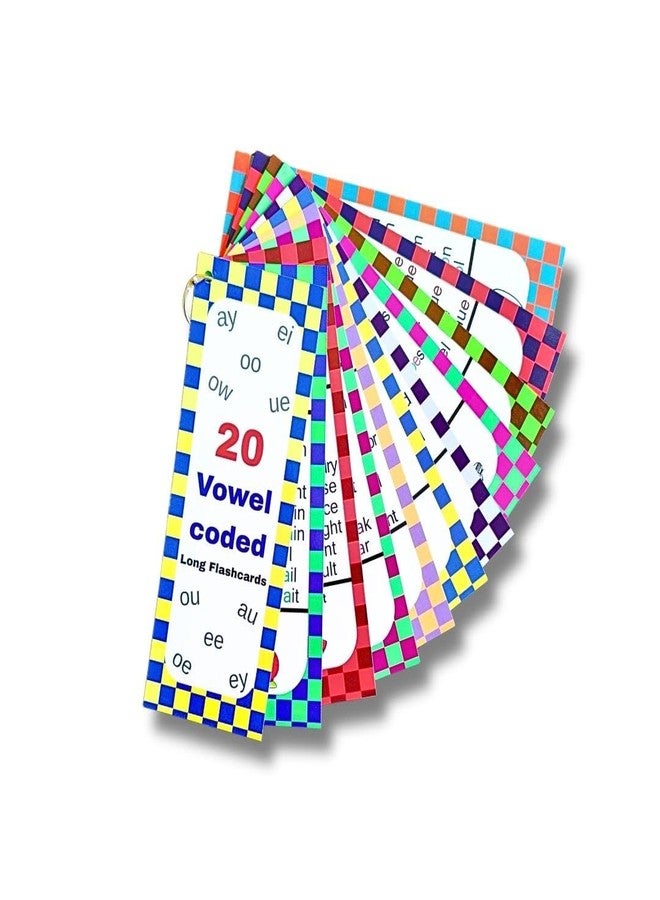 EDUSTAR Phonics 20 Vowel Team & Digraph Long Flashcards | Phonics Flashcards | Master Vowel Teams and Digraphs with Colours - Image 1